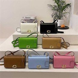 Sell C-Letter Button Flap Shoulder Bags Cross Body Designer Bag Women Small Square Messenger Bag Leather Luxury Handbag Purses 230825