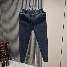 Men's Pants Black Jeans Men Autumn Winter Trendy Korean Version Versatile Elastic Slim-fitting Handsome Plus Velvet Casual Long