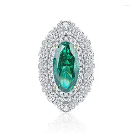 Cluster Rings Light Luxury S925 Silver High Carbon Diamond Quality Jade Velvet Backing Women's Ring 8 16 Fashion Wedding Jewellery