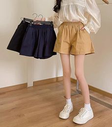 Women's Shorts 2024 Double Pockets High Waisted Fashion For Women Summer Korean Style Pants Straight Baggy Street Vintage L54