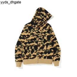 Bapesta Zip Hoodie Full Up Shark Hoodies For Woman Designer Camouflage Bape Jacket Hooded Sweatshirt Man Warm Long Sleeve 986 2THE