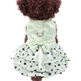 Dog Apparel Small Dog Cat Dress Shirt Bow Stars Design Pet Puppy Skirt Spring Summer Apparel 2 Colours