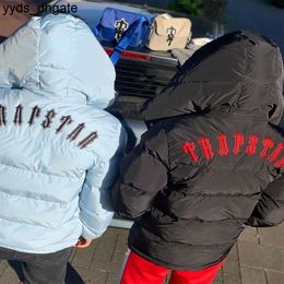 Trapstar Winter Mens Bomber Jacket Embroidered Hooded Trench Coat Zipper WZGI
