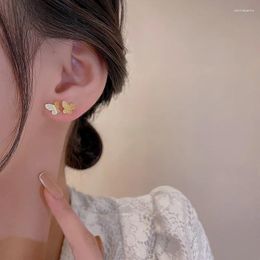Dangle Earrings VSnow Temperament Matte Gold Colour Butterfly Stud Earings For Women Minimalist Metal Wedding Jewellery Pendientes