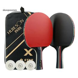SP 2pcs Wooden Racket Set For Ping PongProfessional Table Tennis Beginner 240122
