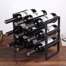 Kitchen Storage Wine Rack Creative Vintage Wire Display Bottles Stand Home Accessory Holds 3 Dark Brown