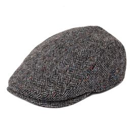 JANGOUL sboy Caps Men Wool Blend Flat Cap 8 Panel Warm Hat Driving Hats Gastby Ivy for Male Vintage British Beret 240126