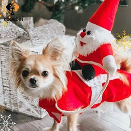 Dog Apparel Fun Pet Christmas Clothes Winter Horse Riding Dress Transformation Costume Cosplay Jacket Coat Clothing