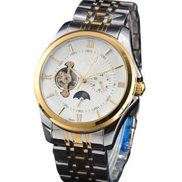New best-selling mens watch Oujia fully automatic mechanical tourbillon lunar phase stainless steel