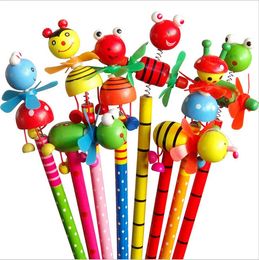 24Pcs Windmill Animal Doll designs Non-toxic lead free wooden pencils for school students writing prize/HB/ for drawing 240118