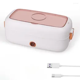 Dinnerware USB Portable Electric Lunch Box 5V Car Truck Camping Work School 220V Heated Warmer Container Stainless Steel Set