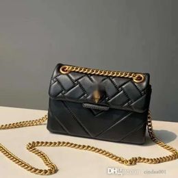 Womens Designer Bag INS Luxury Handbag Pu Leather Chain Bags For Women Fashion Striped Crossbody Black Bag Ladies Purse