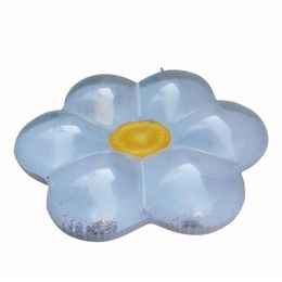 Inflatable Floats & Tubes 160cm White Flower Shape Swimming Float Sequins Swim Pool Water Toy237U