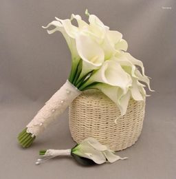 Wedding Flowers 2024 Bouquet Calla Lily Ivory Artificial Handmade Custom Made Beach For Bridesmaid Hochzeit