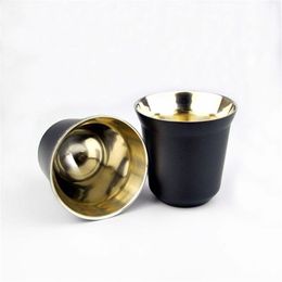 80ml Double Wall Stainless Steel Espresso Cup Insulation Nespresso Pixie Coffee Cup Capsule Shape Cute Thermo Cup Coffee Mugs T200324M