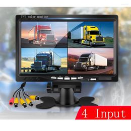 Inch Split Screen Quad Monitor 4 Channel Video Input Windshield Style Parking Dashboard For Car Rear View Camera