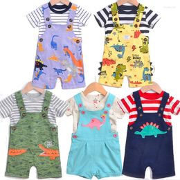 Clothing Sets 2024 Summer Baby Boys Clothes Set 2pcs T Shirt Pants Short Sleeve Toddler Girls Children's Jeans Suspender Pant