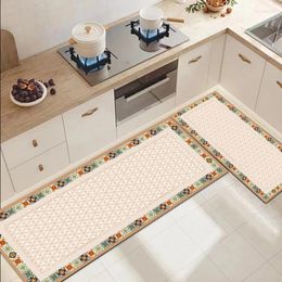 Carpets Kitchen Floor Mats Absorbent Mat European Retro Pattern Oil-absorbing Water-absorbing Anti-slip Carpet For Bathroom Rug