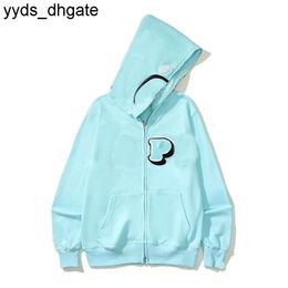 Bapesta Shark Shark Hoodie Designer Luminous Women Letters Camo Hoody Oversized Zip Embroidered Cardigan Jacket 82 1W83