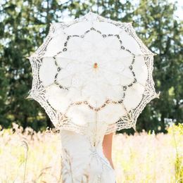 Umbrellas Po Props Umbrella Multi-use Cotton Lace Flower Pattern Visual Effect Sunshade Wedding Parasol Handmade For Pography