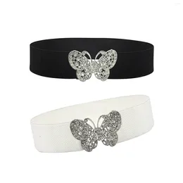 Belts Waist Belt Simple Decoration Elegant Stretch Fashion Girdle With Metal Buckle Strap Wide Elastic For Women Ladies