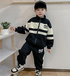 Clothing Sets Boys Baseball Suit Autumn Children Splicing Zipper Jacket Casual Trousers Cotton Spring Trend 1-8Y