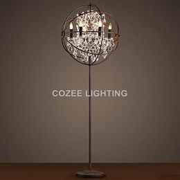 Floor Lamps Vintage Crystal Lamp Standing Lighting LED Orb Cristal Light Indoor Home Restaurant Living And Dining Room299j