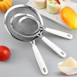 Baking Tools Earless 304 Stainless Steel Double Layer Flour Sieve 30 Mesh Handheld Tool 18CM 14CM 10cm Sugar Powder