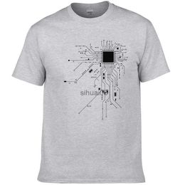 Men's T-Shirts CPU Processor Circuit Diagram T Shirt 2023 Men Summer Cotton T-shirt Mens Funny Tops Fashion Brand Tees #303