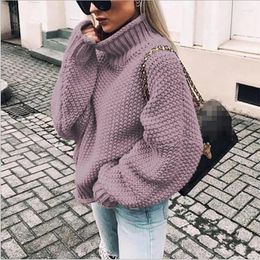 Women's Sweaters Products In Autumn And Winter 2024: Hemmed Turtleneck Sweater Plus-size Loose Shoulder-collapsed Sweater.