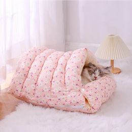 Winter autumn solid color pet beds sofas plush and fluffy dog houses warm and soft sleep mats cat and dog accessories 240131