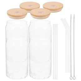 Disposable Cups Straws 1 Set Of Beer Glass Can Drinks Bottle Beverage Drinking Cup Household Straw With Lid