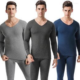 Men's Thermal Underwear 1set Long Johns Men Warm Mens Thermals For Winter Plus Velvet Pants Tops Thermo Clothes