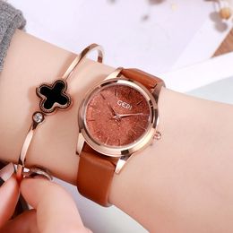 Women's watch high-grade fashion light luxury casual flash powder dopamine quartz belt waterproof watch