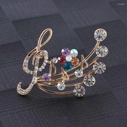 Brooches Pin Wedding Rhinestone Pins Dresses Delicate Blossom Note Musical Brooch Fashion Crystal