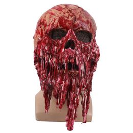 Halloween Scary Adults Men Bloody Zombie Skeleton Face Mask Costume Horror Latex Masks Cosplay Fancy Masquerade Props T200116230B