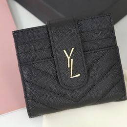 Card holder Designer purse woman wallet Luxury Coin Purse Leather Triangle Wallet Mens short Credit card pocket organizer 3 colors with