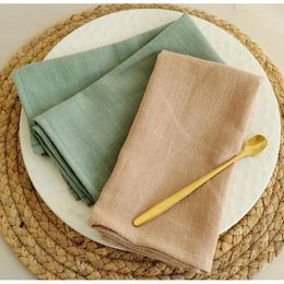 Table Napkin Thicken Cloth Napkins Cotton Linen Reusable Fabric Placemat For Dining El Restaurant Decor