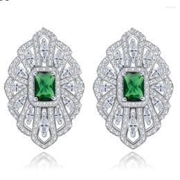 Stud Earrings Zlxgirl Jewellery Classic Green For Bridal Perfect Pave Zirconia Copper Wedding Earring Couple Gifts