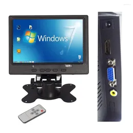 Inch LCD HD PC Monitor Mini TV Computer Display 2 Channel Video Input Portable Security With Speaker HDMI VGA Car
