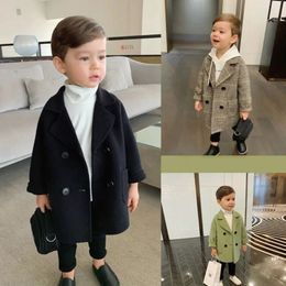 Boy Kids Coat Jacket Overcoat Plaid Pattern for Girl Spring Autumn Toddler Baby Clothes 240122