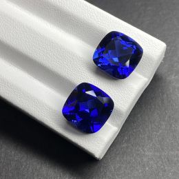 Gemstones Meisidian10*10mm 5.3 Carats Laboratory Royal Blue Sapphire Gemstone Cushion Cut Corundum Sapphire Stone For Jewellery