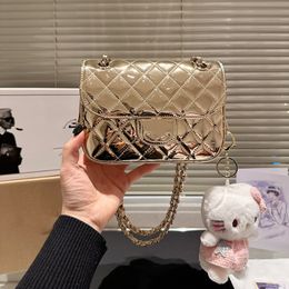 Designer Women Shoulder Bag 20cm Patent Leather Diamond Cheque Gold Hardware Metal Buckle Luxury Handbag Matelasse Chain Crossbody Bag Makeup Bag Card Bag Dress Bags