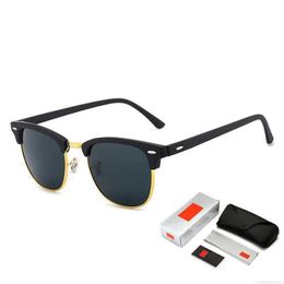 Sunglasses Clubmasters Vintage Semi-Rimless Ray Brand Designer Sunglasses WomenMen Ban Classic Retro Oculos De Sol Gafas UV400 3016G HXK3