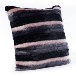 Pillow Cover Hairy Faux Plain Fluffy Soft Throw Pillowcase Washable Square Solid Case 45cm