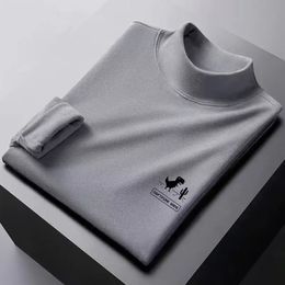 Autumn and Winter Long Sleeved Trendy High-end Double-sided De Rong High Neck Insulation with T-shirt Bottom Layer 240131