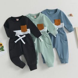 Clothing Sets Kids Baby Boy Toddler Autumn Clothes Patchwork Long Sleeve Sweatshirts T-shirt Pants Two Piece Suits Outfits