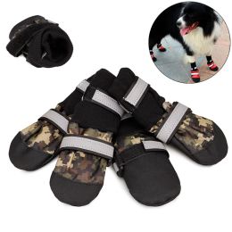 Shoes Waterproof Anti Slip Medium Big Dog High Shoes for Large Dogs Camouflage Reflective Pet Snow Boots Greyhound Bulldog Accessories