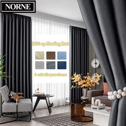 NORNE Blackout Curtain Blinds Solid Thermal Insulated Window Cortinas Treatment Drapes for Living Room Draperies for Bedroom 240118