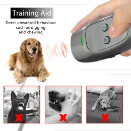 Repellents Super Strong Pet Dog Ultrasonic Repeller with LED Safety Training Device Handheld Control Trainer Dog AntiBarking Repeller